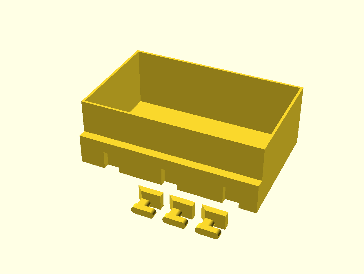Bucket with hooks, print-ready STL